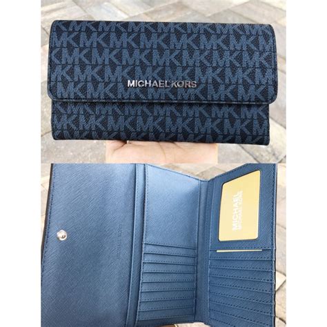 michael kors light blue wallet|michael kors navy blue wallet.